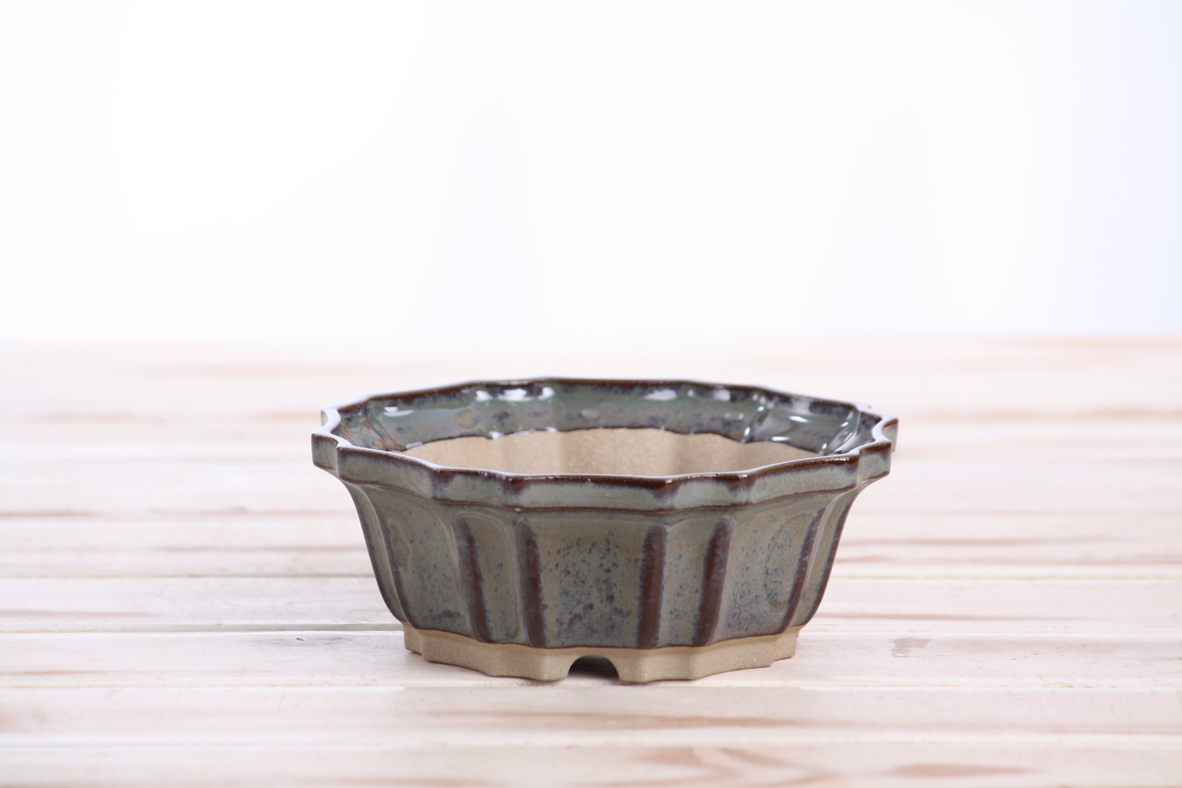 Willow Bonsai Ceramics Flower Design Bonsai Pot 5 Inch – Elegant Ceramic Bonsai & Succulent Planter, High‑Fired Frost‑Proof Stoneware with Drainage & Wiring Holes, Handmade in USA (Starry Night)