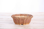 Willow Bonsai Ceramics Flower Design Bonsai Pot 5 Inch – Elegant Ceramic Bonsai & Succulent Planter, High‑Fired Frost‑Proof Stoneware with Drainage & Wiring Holes, Handmade in USA (Deep Stone)