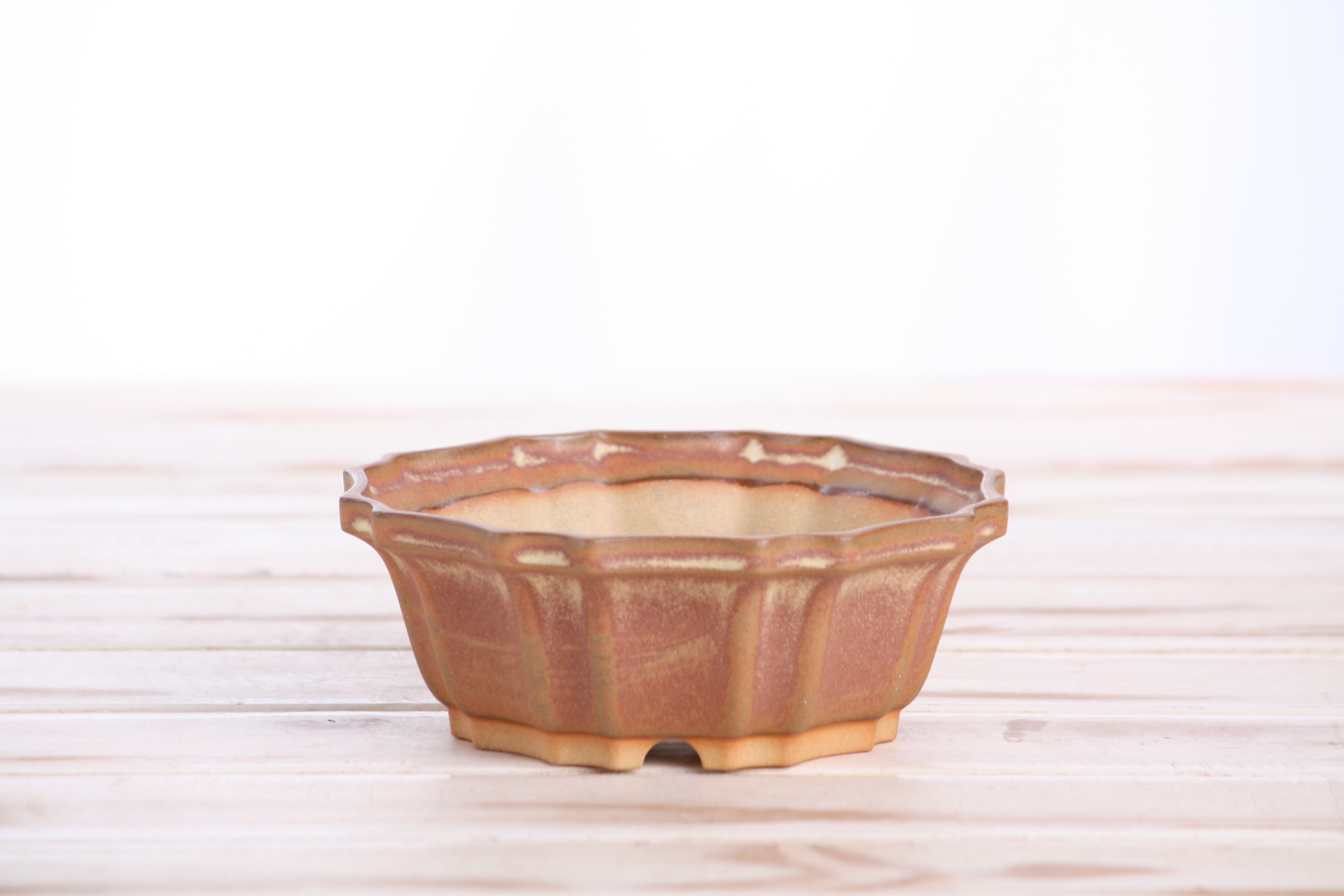 Willow Bonsai Ceramics Flower Design Bonsai Pot 5 Inch – Elegant Ceramic Bonsai & Succulent Planter, High‑Fired Frost‑Proof Stoneware with Drainage & Wiring Holes, Handmade in USA (Deep Stone)