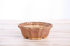 Willow Bonsai Ceramics Flower Design Bonsai Pot 5 Inch – Elegant Ceramic Bonsai & Succulent Planter, High‑Fired Frost‑Proof Stoneware with Drainage & Wiring Holes, Handmade in USA (Deep Stone)