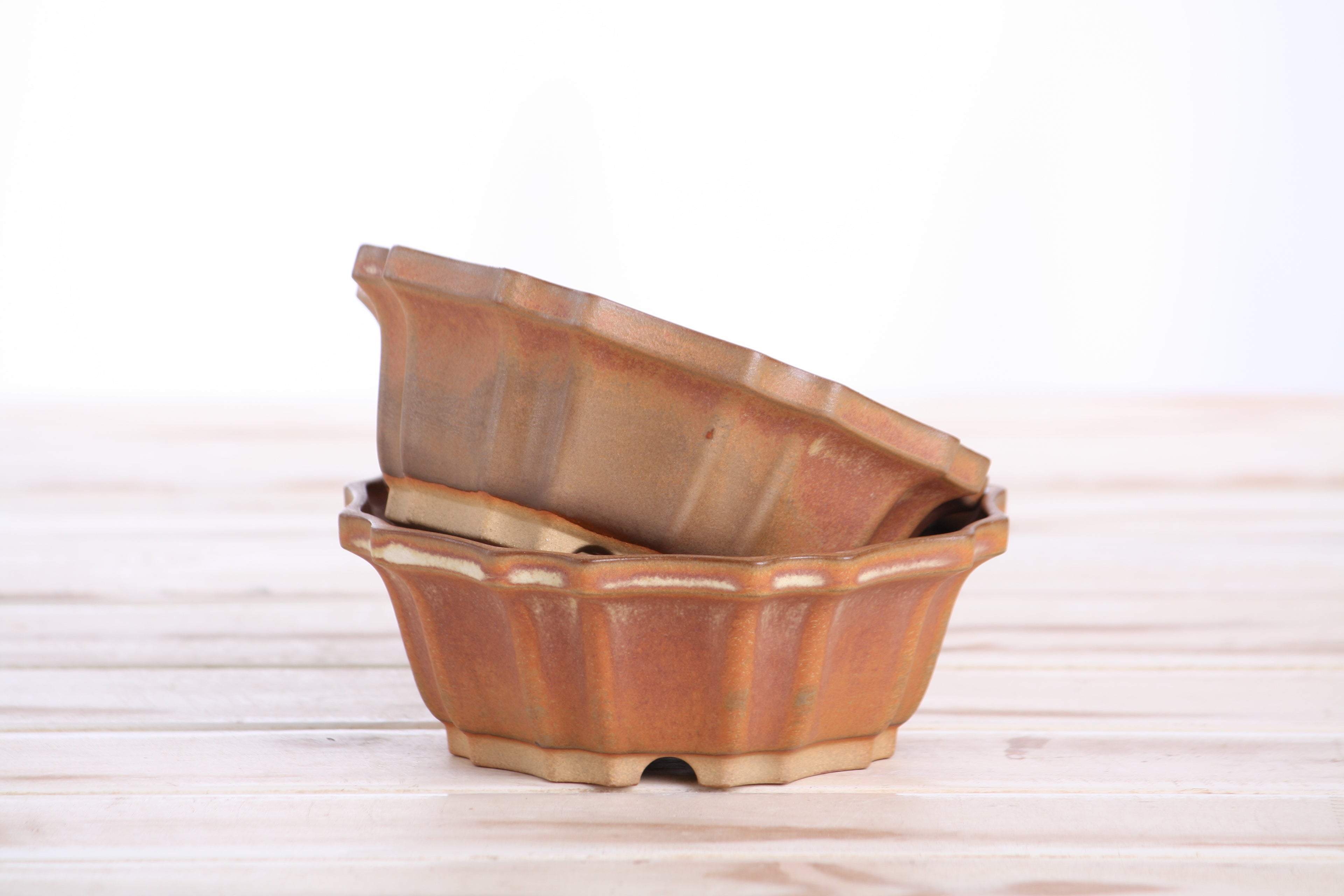 Willow Bonsai Ceramics Flower Design Bonsai Pot 5 Inch – Elegant Ceramic Bonsai & Succulent Planter, High‑Fired Frost‑Proof Stoneware with Drainage & Wiring Holes, Handmade in USA (Deep Stone)