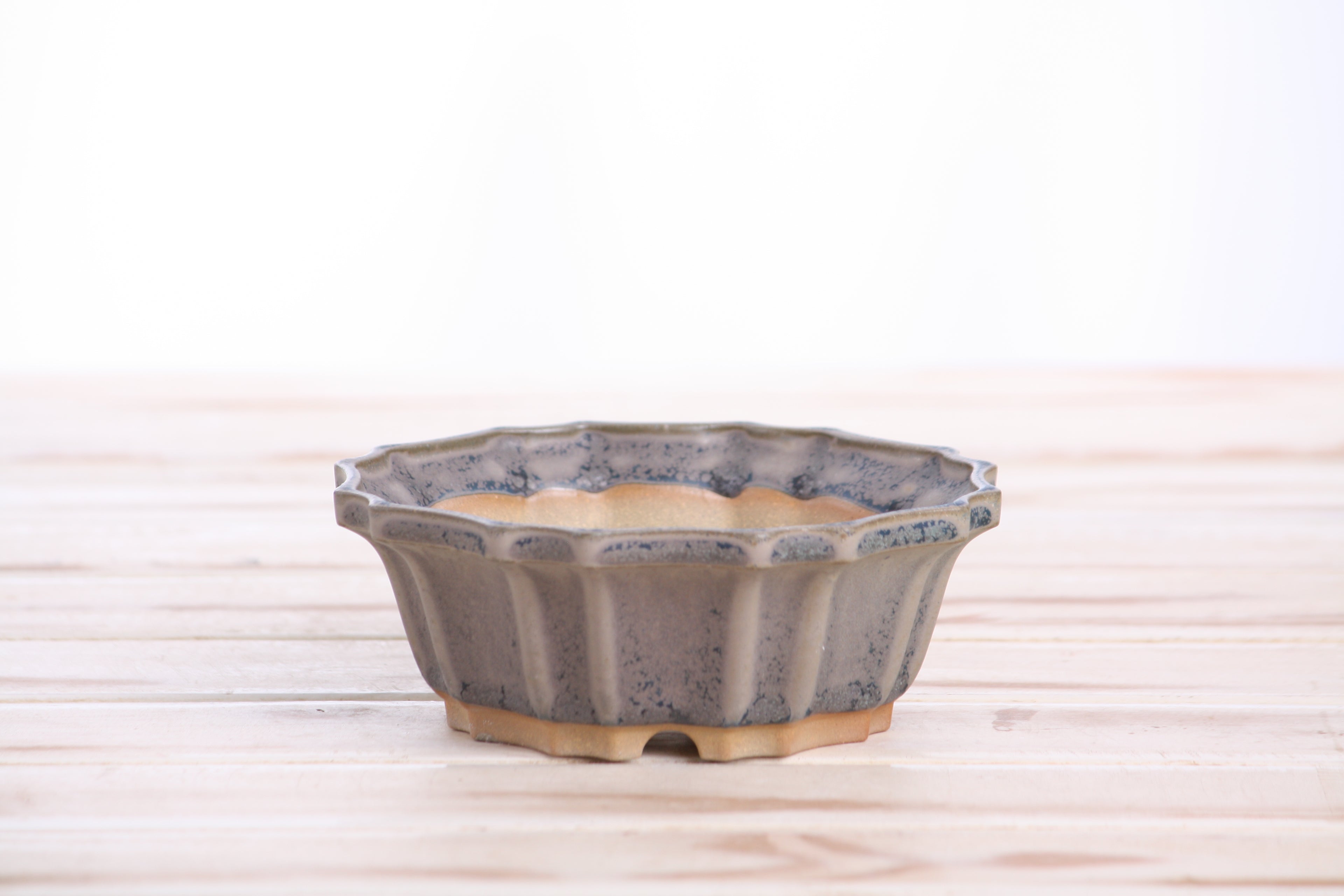Willow Bonsai Ceramics Flower Design Bonsai Pot 5 Inch – Elegant Ceramic Bonsai & Succulent Planter, High‑Fired Frost‑Proof Stoneware with Drainage & Wiring Holes, Handmade in USA (Ocean)