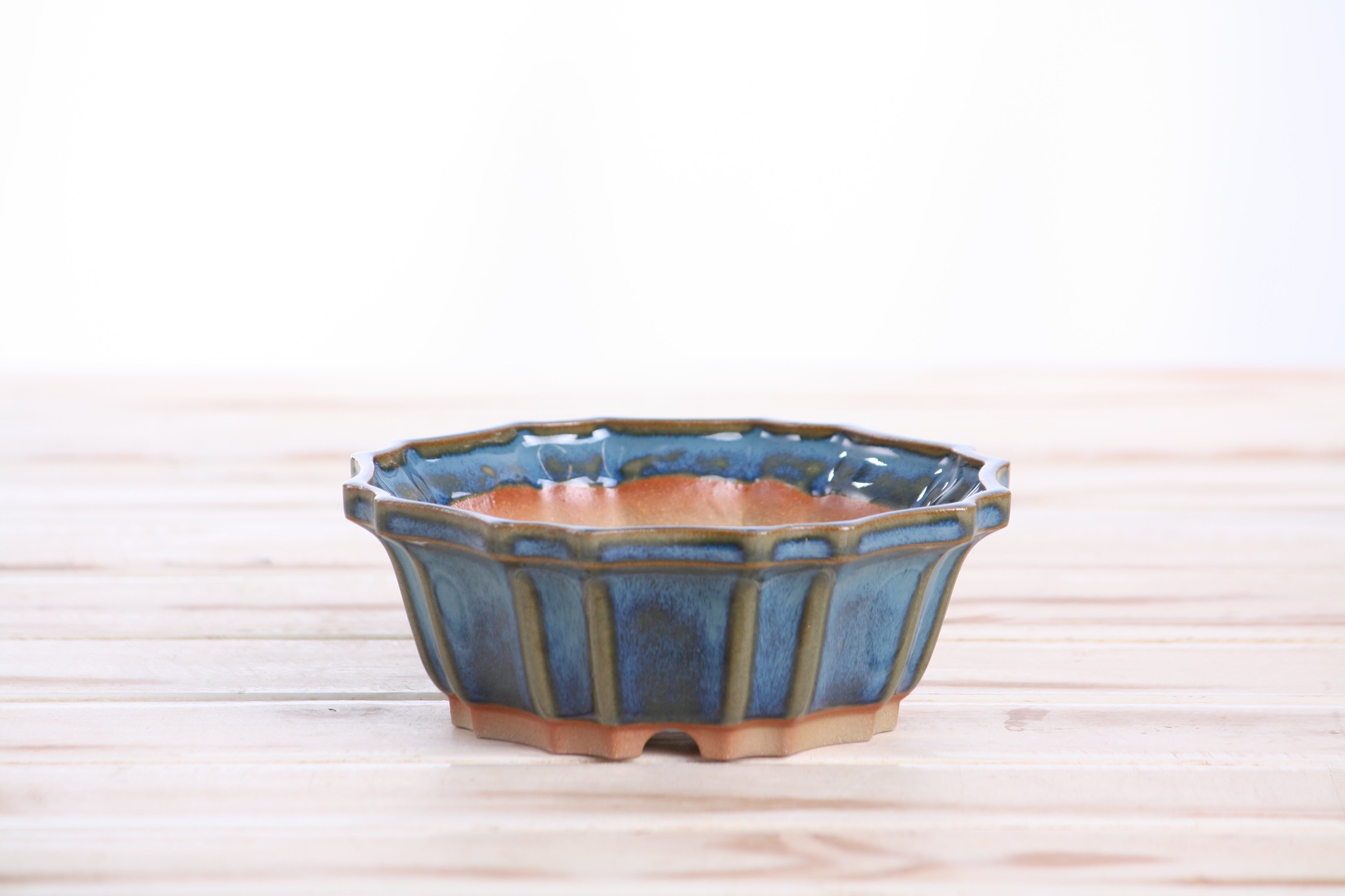 Willow Bonsai Ceramics Flower Design Bonsai Pot 5 Inch – Elegant Ceramic Bonsai & Succulent Planter, High‑Fired Frost‑Proof Stoneware with Drainage & Wiring Holes, Handmade in USA (Peacock 2025)