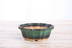 Willow Bonsai Ceramics Flower Design Bonsai Pot 5 Inch – Elegant Ceramic Bonsai & Succulent Planter, High‑Fired Frost‑Proof Stoneware with Drainage & Wiring Holes, Handmade in USA (Avocado)