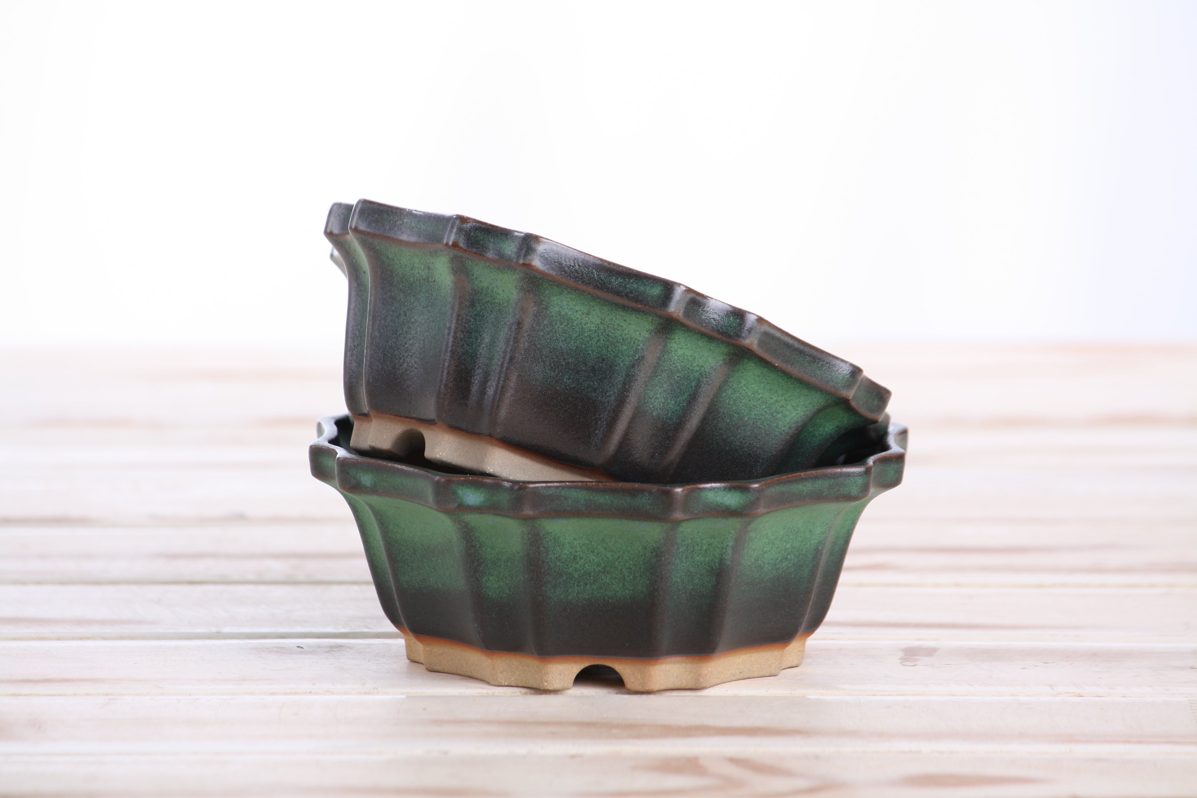 Willow Bonsai Ceramics Flower Design Bonsai Pot 5 Inch – Elegant Ceramic Bonsai & Succulent Planter, High‑Fired Frost‑Proof Stoneware with Drainage & Wiring Holes, Handmade in USA (Avocado)