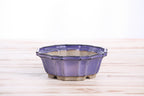 Willow Bonsai Ceramics Flower Design Bonsai Pot 5 Inch – Elegant Ceramic Bonsai & Succulent Planter, High‑Fired Frost‑Proof Stoneware with Drainage & Wiring Holes, Handmade in USA (Purple)