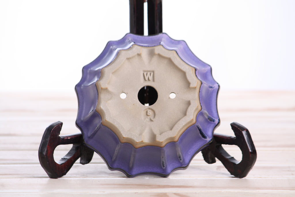 Willow Bonsai Ceramics Flower Design Bonsai Pot 5 Inch – Elegant Ceramic Bonsai & Succulent Planter, High‑Fired Frost‑Proof Stoneware with Drainage & Wiring Holes, Handmade in USA (Purple)