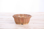 Willow Bonsai Ceramics Flower Design Bonsai Pot 4.5 Inch – Elegant Ceramic Bonsai & Succulent Planter, High‑Fired Frost‑Proof Stoneware with Drainage & Wiring Holes, Handmade in USA (Deep Stone)