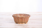 Willow Bonsai Ceramics Flower Design Bonsai Pot 4.5 Inch – Elegant Ceramic Bonsai & Succulent Planter, High‑Fired Frost‑Proof Stoneware with Drainage & Wiring Holes, Handmade in USA (Deep Stone)