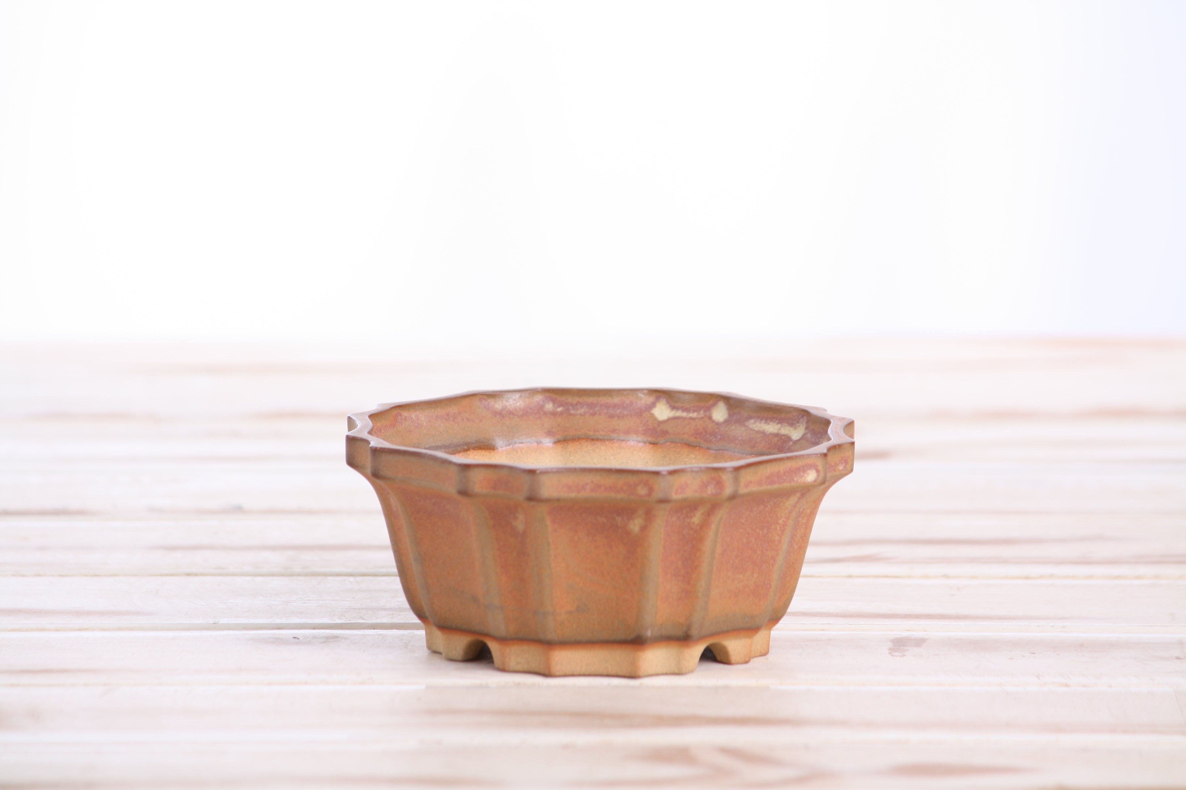 Willow Bonsai Ceramics Flower Design Bonsai Pot 4.5 Inch – Elegant Ceramic Bonsai & Succulent Planter, High‑Fired Frost‑Proof Stoneware with Drainage & Wiring Holes, Handmade in USA (Deep Stone)