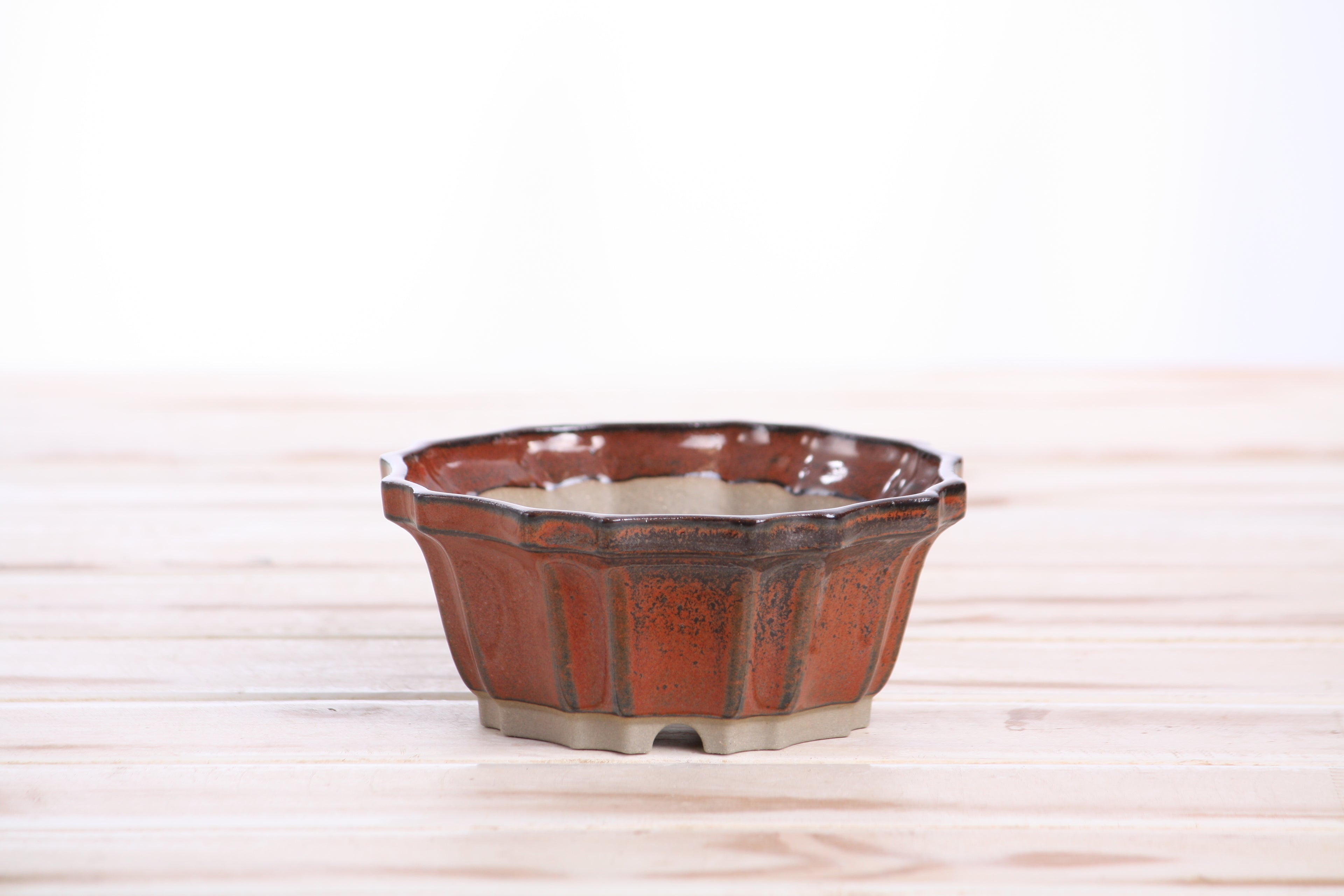 Willow Bonsai Ceramics Flower Design Bonsai Pot 4.5 Inch – Elegant Ceramic Bonsai & Succulent Planter, High‑Fired Frost‑Proof Stoneware with Drainage & Wiring Holes, Handmade in USA (Sunset)