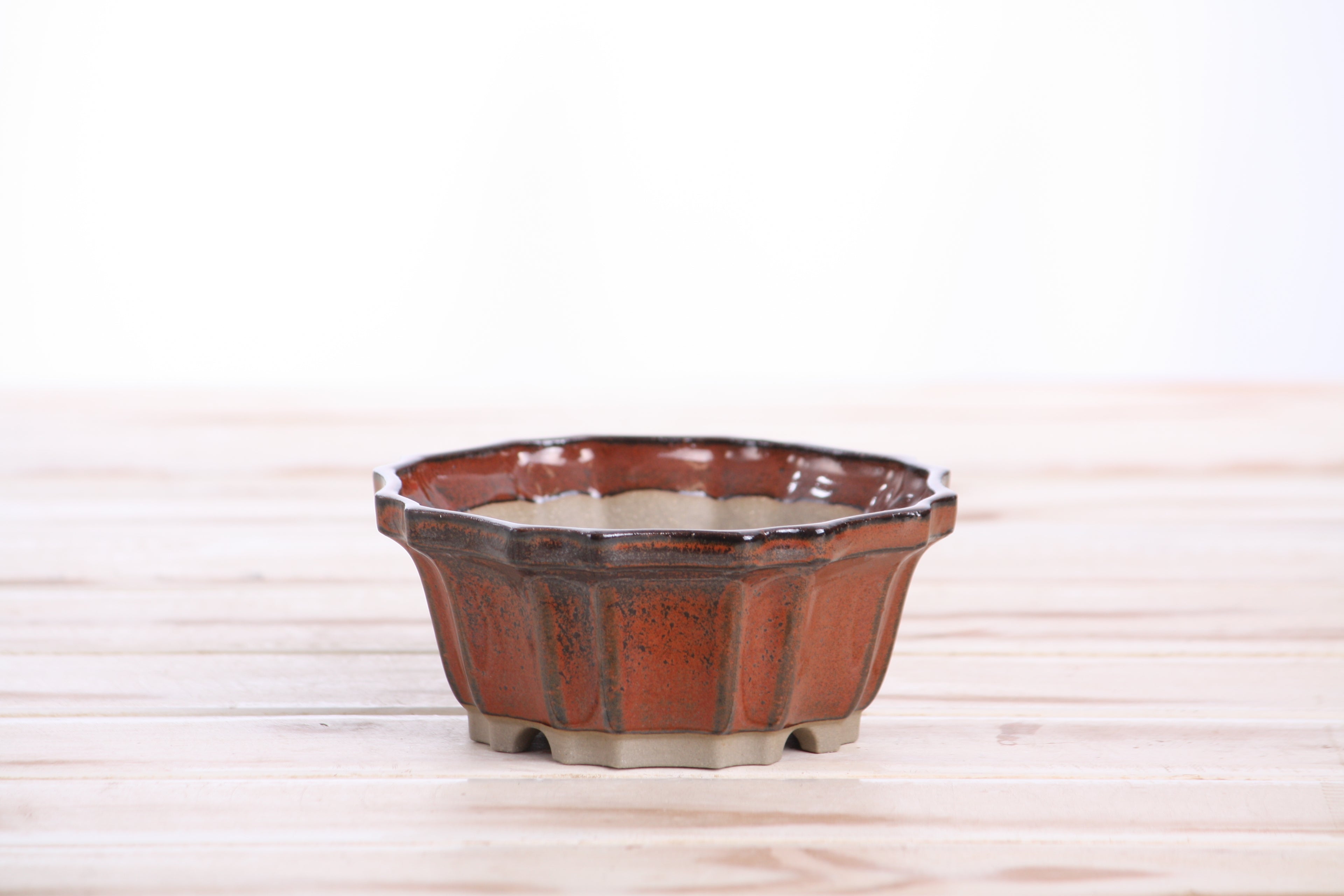 Willow Bonsai Ceramics Flower Design Bonsai Pot 4.5 Inch – Elegant Ceramic Bonsai & Succulent Planter, High‑Fired Frost‑Proof Stoneware with Drainage & Wiring Holes, Handmade in USA (Sunset)