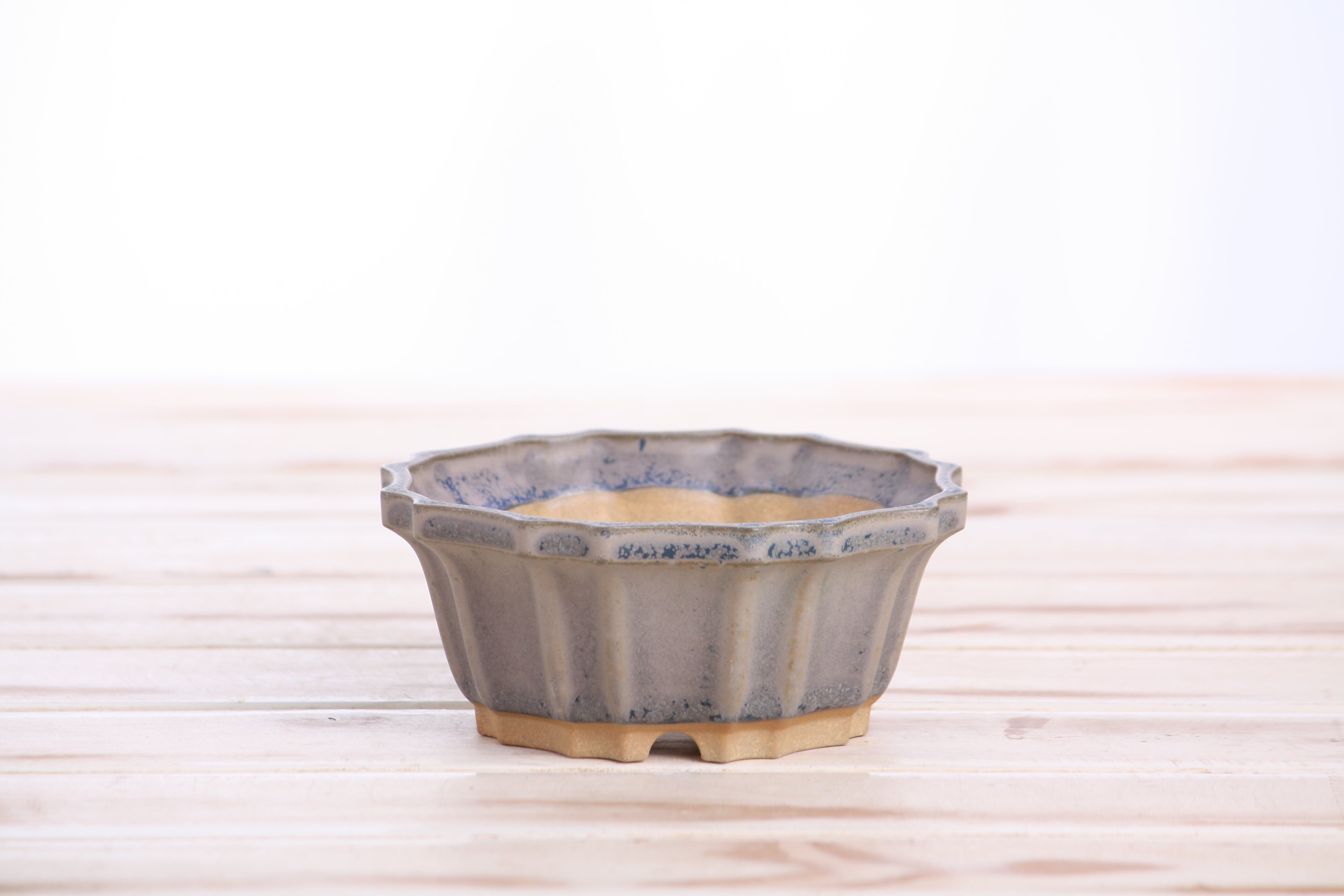 Willow Bonsai Ceramics Flower Design Bonsai Pot 4.5 Inch – Elegant Ceramic Bonsai & Succulent Planter, High‑Fired Frost‑Proof Stoneware with Drainage & Wiring Holes, Handmade in USA (Ocean)