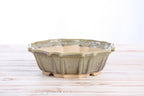 Willow Bonsai Ceramics Flower Design Bonsai Pot 8 Inch – Elegant Ceramic Bonsai & Succulent Planter, High‑Fired Frost‑Proof Stoneware with Drainage & Wiring Holes, Handmade in USA (Copenhagen)