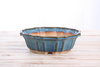 Willow Bonsai Ceramics Flower Design Bonsai Pot 8 Inch – Elegant Ceramic Bonsai & Succulent Planter, High‑Fired Frost‑Proof Stoneware with Drainage & Wiring Holes, Handmade in USA (Peacock 2025)