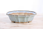 Willow Bonsai Ceramics Flower Design Bonsai Pot 10 Inch – Elegant Ceramic Bonsai & Succulent Planter, High‑Fired Frost‑Proof Stoneware with Drainage & Wiring Holes, Handmade in USA (Glacier)