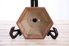 Willow Bonsai Ceramics Hexagonal Windowed Bonsai Pot 5 Inch – Semi‑Cascade Planter, High‑Fired Frost‑Proof Stoneware with Drainage & Wiring Holes, Handmade in USA (Deep Stone)