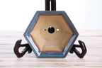Willow Bonsai Ceramics Hexagonal Windowed Bonsai Pot 5 Inch – Semi‑Cascade Planter, High‑Fired Frost‑Proof Stoneware with Drainage & Wiring Holes, Handmade in USA (Peacock 2025)