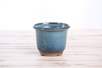Willow Bonsai Ceramics Flute Bonsai Pot 4 Inch – Round Semi‑Cascade Ceramic Bonsai & Succulent Planter with Fluted Profile and Banded Base, High‑Fired Frost‑Proof Stoneware, Handmade in USA (Peacock)