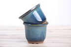 Willow Bonsai Ceramics Flute Bonsai Pot 4 Inch – Round Semi‑Cascade Ceramic Bonsai & Succulent Planter with Fluted Profile and Banded Base, High‑Fired Frost‑Proof Stoneware, Handmade in USA (Peacock)
