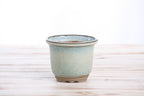 Willow Bonsai Ceramics Flute Bonsai Pot 4 Inch – Round Semi‑Cascade Ceramic Bonsai & Succulent Planter with Fluted Profile and Banded Base, High‑Fired Frost‑Proof Stoneware, Handmade in USA (Glacier)