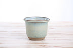 Willow Bonsai Ceramics Flute Bonsai Pot 4 Inch – Round Semi‑Cascade Ceramic Bonsai & Succulent Planter with Fluted Profile and Banded Base, High‑Fired Frost‑Proof Stoneware, Handmade in USA (Glacier)
