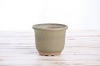 Willow Bonsai Ceramics Flute Bonsai Pot 4 Inch – Round Semi‑Cascade Ceramic Bonsai & Succulent Planter with Fluted Profile and Banded Base, High‑Fired Frost‑Proof Stoneware, Handmade in USA (Speckled Moss)