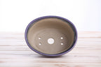 Willow Bonsai Ceramics Fat Bonsai Pot 5.5 Inch – Bold Oval Ceramic Bonsai & Succulent Planter with Accentuated Rim, High‑Fired Frost‑Proof Stoneware, Handmade in USA (Purple)