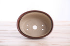 Willow Bonsai Ceramics Fat Bonsai Pot 5.5 Inch – Bold Oval Ceramic Bonsai & Succulent Planter with Accentuated Rim, High‑Fired Frost‑Proof Stoneware, Handmade in USA (Sunset)