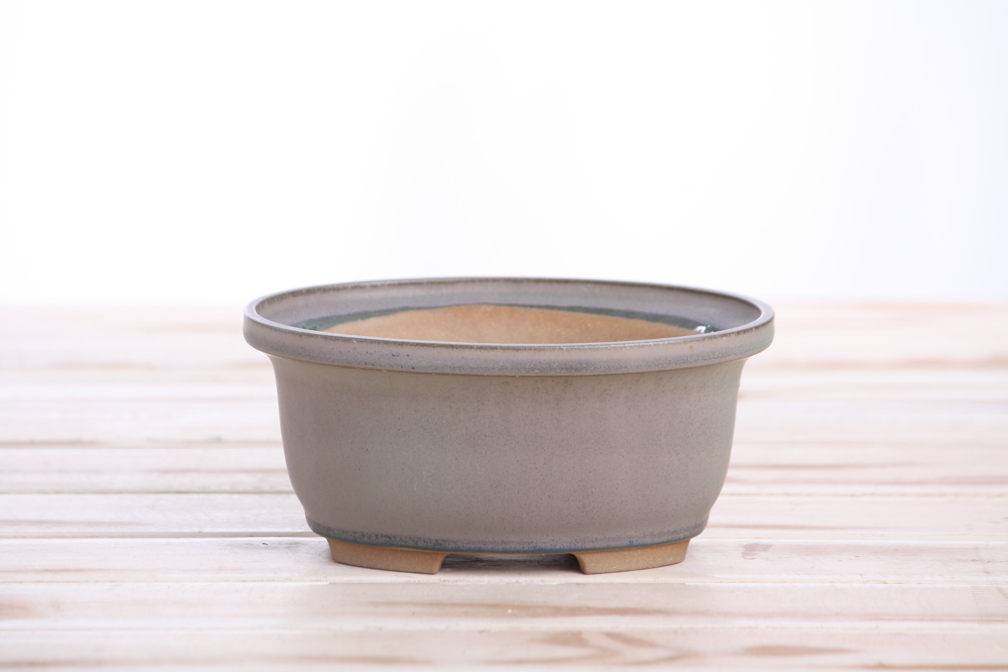 Willow Bonsai Ceramics Fat Bonsai Pot 5.5 Inch – Bold Oval Ceramic Bonsai & Succulent Planter with Accentuated Rim, High‑Fired Frost‑Proof Stoneware, Handmade in USA (Ocean)