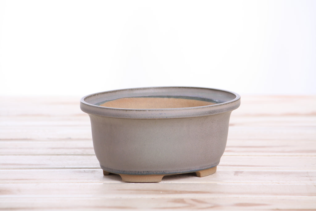 Willow Bonsai Ceramics Fat Bonsai Pot 5.5 Inch – Bold Oval Ceramic Bonsai & Succulent Planter with Accentuated Rim, High‑Fired Frost‑Proof Stoneware, Handmade in USA (Ocean)