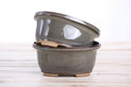 Willow Bonsai Ceramics Fat Bonsai Pot 5.5 Inch – Bold Oval Ceramic Bonsai & Succulent Planter with Accentuated Rim, High‑Fired Frost‑Proof Stoneware, Handmade in USA (Starry Night)
