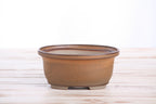 Willow Bonsai Ceramics Fat Bonsai Pot 5.5 Inch – Bold Oval Ceramic Bonsai & Succulent Planter with Accentuated Rim, High‑Fired Frost‑Proof Stoneware, Handmade in USA (Deep Stone)