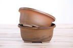 Willow Bonsai Ceramics Fat Bonsai Pot 5.5 Inch – Bold Oval Ceramic Bonsai & Succulent Planter with Accentuated Rim, High‑Fired Frost‑Proof Stoneware, Handmade in USA (Deep Stone)