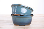 Willow Bonsai Ceramics Fat Bonsai Pot 5.5 Inch – Bold Oval Ceramic Bonsai & Succulent Planter with Accentuated Rim, High‑Fired Frost‑Proof Stoneware, Handmade in USA (Peacock 2025)