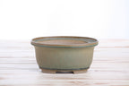 Willow Bonsai Ceramics Fat Bonsai Pot 5.5 Inch – Bold Oval Ceramic Bonsai & Succulent Planter with Accentuated Rim, High‑Fired Frost‑Proof Stoneware, Handmade in USA (Speckled Moss)