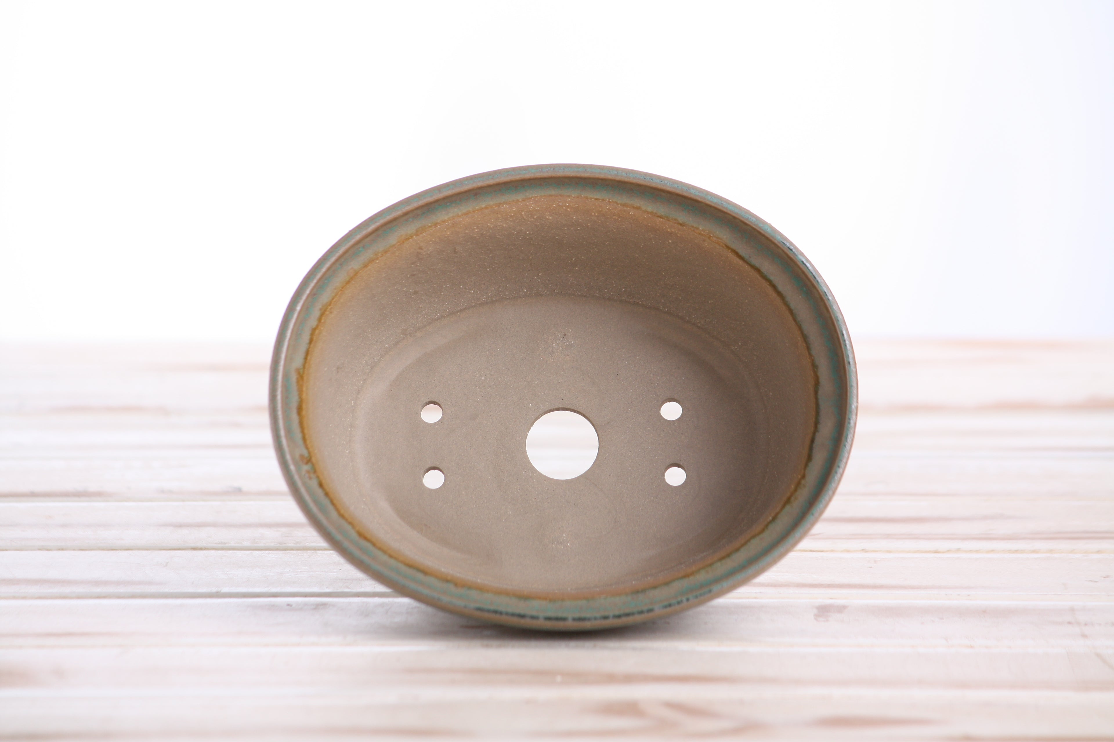 Willow Bonsai Ceramics Fat Bonsai Pot 5.5 Inch – Bold Oval Ceramic Bonsai & Succulent Planter with Accentuated Rim, High‑Fired Frost‑Proof Stoneware, Handmade in USA (Speckled Moss)