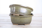 Willow Bonsai Ceramics Fat Bonsai Pot 6.5 Inch – Bold Oval Ceramic Bonsai & Succulent Planter with Accentuated Rim, High‑Fired Frost‑Proof Stoneware, Handmade in USA (Copenhagen)
