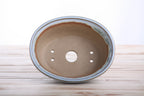 Willow Bonsai Ceramics Fat Bonsai Pot 6.5 Inch – Bold Oval Ceramic Bonsai & Succulent Planter with Accentuated Rim, High‑Fired Frost‑Proof Stoneware, Handmade in USA (Glacier)