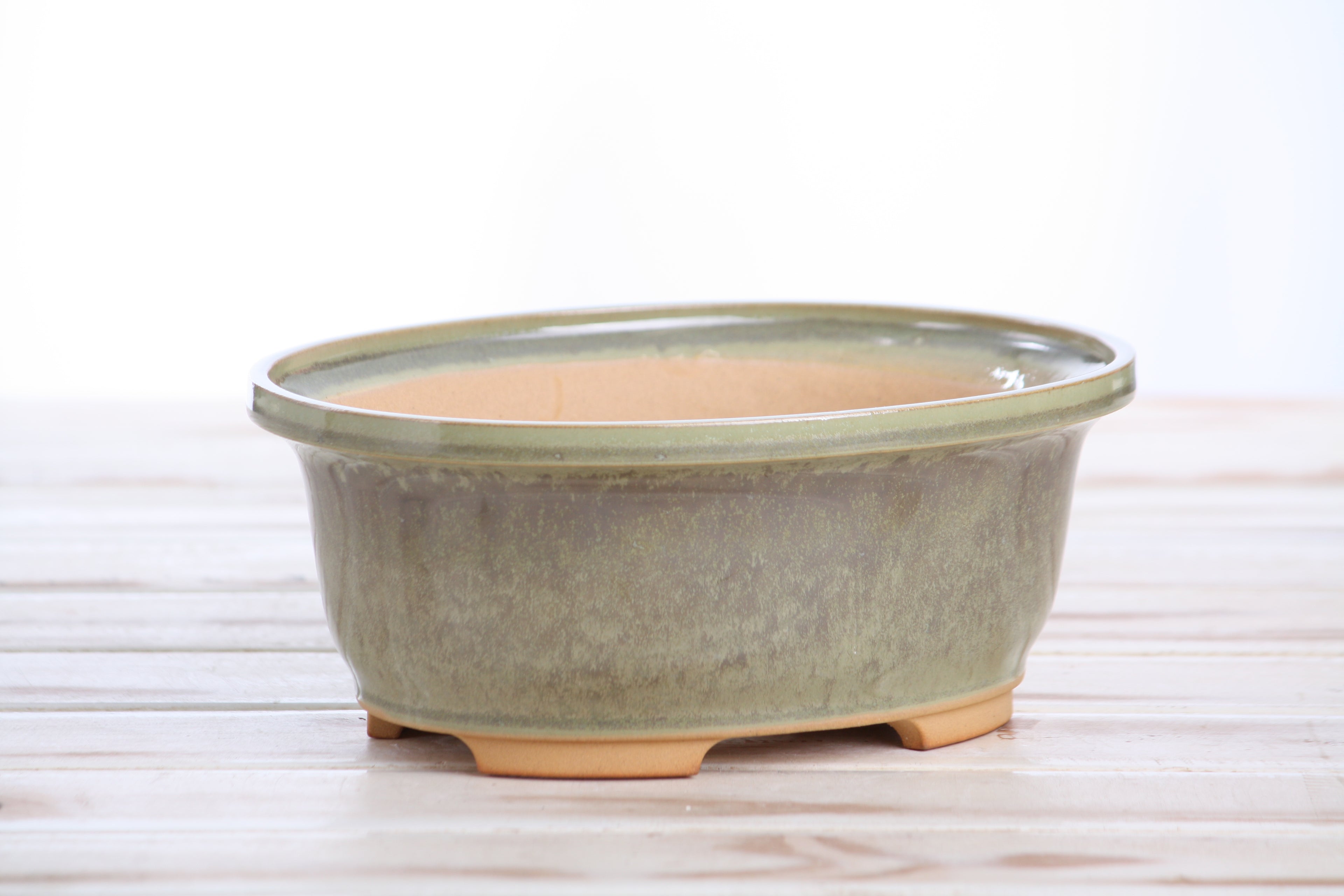 Willow Bonsai Ceramics Fat Bonsai Pot 7.5 Inch – Bold Oval Ceramic Bonsai & Succulent Planter with Accentuated Rim, High‑Fired Frost‑Proof Stoneware, Handmade in USA (Copenhagen)