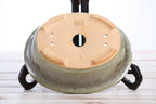 Willow Bonsai Ceramics Fat Bonsai Pot 7.5 Inch – Bold Oval Ceramic Bonsai & Succulent Planter with Accentuated Rim, High‑Fired Frost‑Proof Stoneware, Handmade in USA (Copenhagen)
