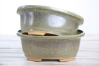 Willow Bonsai Ceramics Fat Bonsai Pot 7.5 Inch – Bold Oval Ceramic Bonsai & Succulent Planter with Accentuated Rim, High‑Fired Frost‑Proof Stoneware, Handmade in USA (Copenhagen)