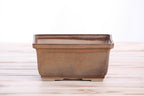 Willow Bonsai Ceramics Rectangle Deep Bonsai Pot 6 Inch – Higher‑Profile Rectangular Ceramic Bonsai & Succulent Planter with Accentuated Rim, High‑Fired Frost‑Proof Stoneware, Handmade in USA (Deep Stone)