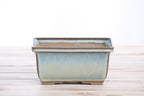 Willow Bonsai Ceramics Rectangle Deep Bonsai Pot 6 Inch – Higher‑Profile Rectangular Ceramic Bonsai & Succulent Planter with Accentuated Rim, High‑Fired Frost‑Proof Stoneware, Handmade in USA (Glacier)