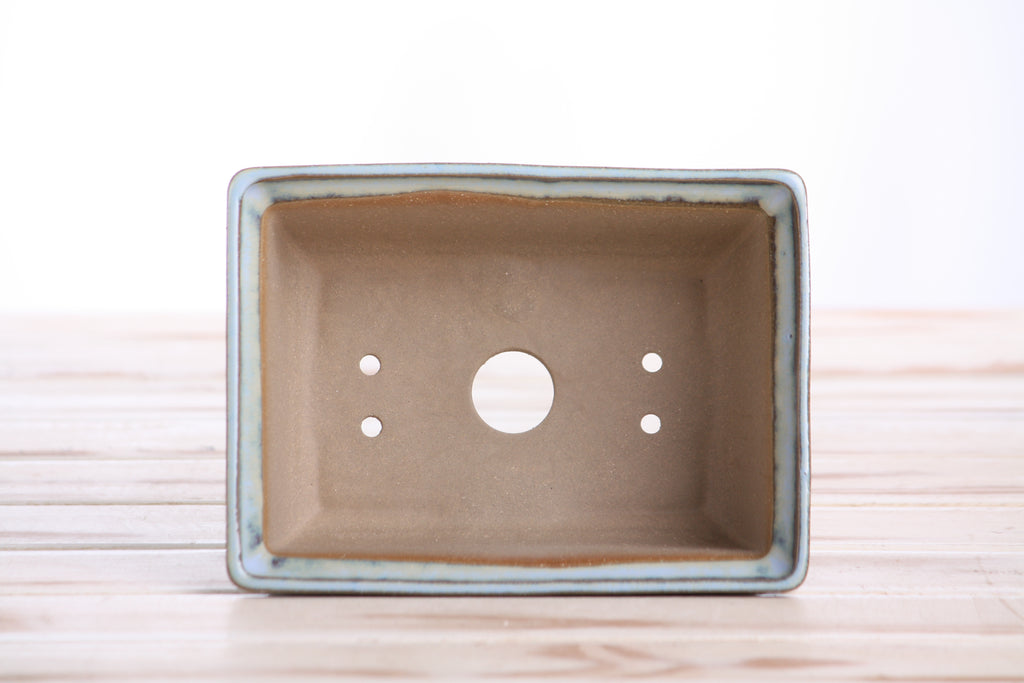 Willow Bonsai Ceramics Rectangle Deep Bonsai Pot 6 Inch – Higher‑Profile Rectangular Ceramic Bonsai & Succulent Planter with Accentuated Rim, High‑Fired Frost‑Proof Stoneware, Handmade in USA (Glacier)