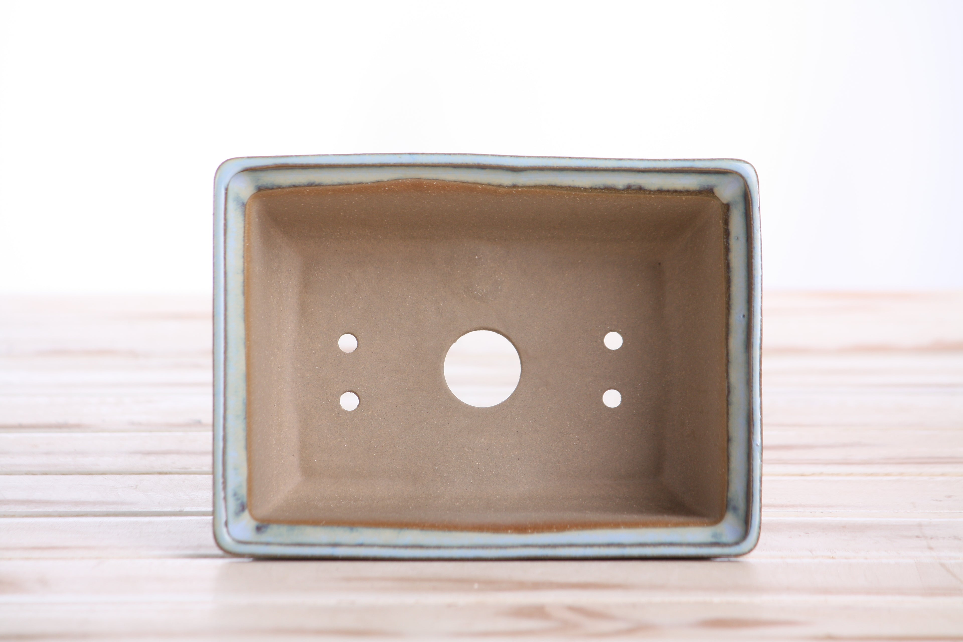 Willow Bonsai Ceramics Rectangle Deep Bonsai Pot 6 Inch – Higher‑Profile Rectangular Ceramic Bonsai & Succulent Planter with Accentuated Rim, High‑Fired Frost‑Proof Stoneware, Handmade in USA (Glacier)