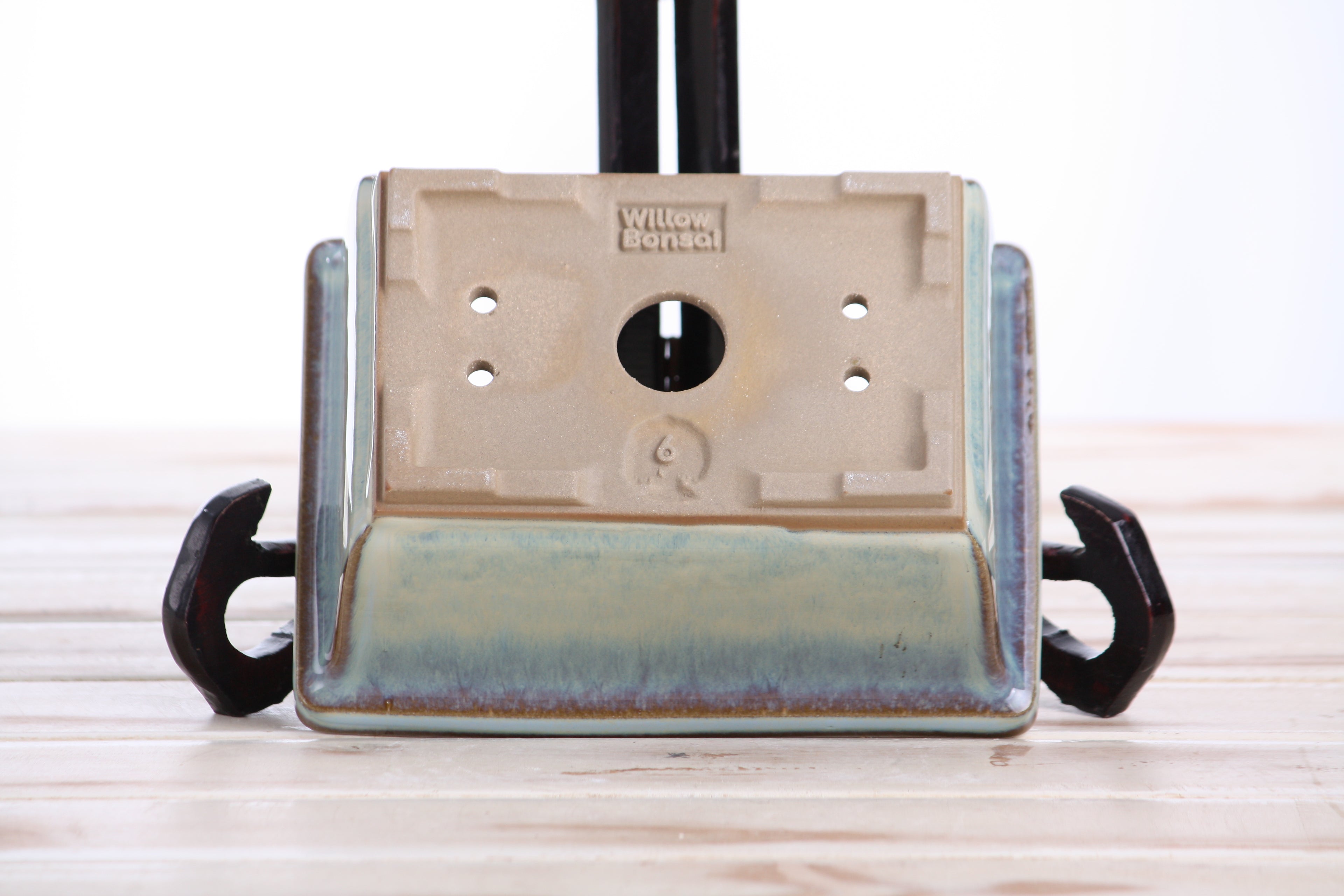 Willow Bonsai Ceramics Rectangle Deep Bonsai Pot 6 Inch – Higher‑Profile Rectangular Ceramic Bonsai & Succulent Planter with Accentuated Rim, High‑Fired Frost‑Proof Stoneware, Handmade in USA (Glacier)