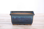 Willow Bonsai Ceramics Rectangle Deep Bonsai Pot 6 Inch – Higher‑Profile Rectangular Ceramic Bonsai & Succulent Planter with Accentuated Rim, High‑Fired Frost‑Proof Stoneware, Handmade in USA (Peacock)