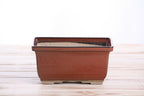 Willow Bonsai Ceramics Rectangle Deep Bonsai Pot 6 Inch – Higher‑Profile Rectangular Ceramic Bonsai & Succulent Planter with Accentuated Rim, High‑Fired Frost‑Proof Stoneware, Handmade in USA (Sunset)