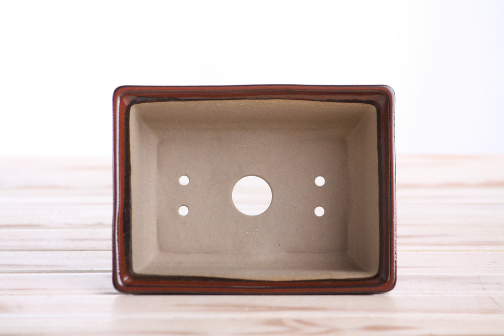 Willow Bonsai Ceramics Rectangle Deep Bonsai Pot 6 Inch – Higher‑Profile Rectangular Ceramic Bonsai & Succulent Planter with Accentuated Rim, High‑Fired Frost‑Proof Stoneware, Handmade in USA (Sunset)